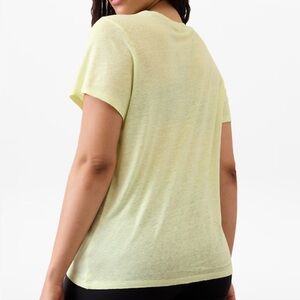 NWT Athleta Getaway Linen Blend Tee Limone S/597545